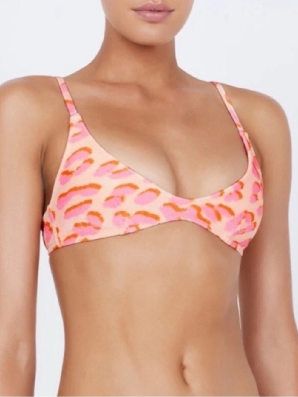 Triangl Orange Pink Cheetah Velvet Maia Top